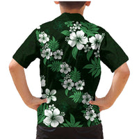 Hawaiian Hibiscus Tribal Floral Green Family Matching Mermaid Dress and Hawaiian Shirt Polynesian Tapa Pattern LT01 - Polynesian Pride