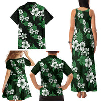Hawaiian Hibiscus Tribal Floral Green Family Matching Tank Maxi Dress and Hawaiian Shirt Polynesian Tapa Pattern LT01 - Polynesian Pride