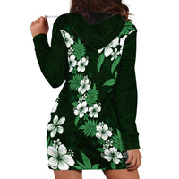 Hawaiian Hibiscus Tribal Floral Green Hoodie Dress Polynesian Tapa Pattern LT01 - Polynesian Pride