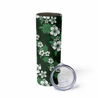 Hawaiian Hibiscus Tribal Floral Green Skinny Tumbler Polynesian Tapa Pattern LT01 - Polynesian Pride