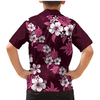 Hawaiian Hibiscus Tribal Floral Pink Family Matching Mermaid Dress and Hawaiian Shirt Polynesian Tapa Pattern LT01 - Polynesian Pride