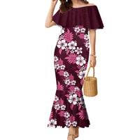 Hawaiian Hibiscus Tribal Floral Pink Mermaid Dress Polynesian Tapa Pattern - Polynesian Pride