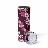 Hawaiian Hibiscus Tribal Floral Pink Skinny Tumbler Polynesian Tapa Pattern LT01 - Polynesian Pride