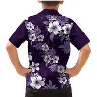 Hawaiian Hibiscus Tribal Floral Purple Family Matching Mermaid Dress and Hawaiian Shirt Polynesian Tapa Pattern LT01 - Polynesian Pride