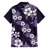 Hawaiian Hibiscus Tribal Floral Purple Family Matching Short Sleeve Bodycon Dress and Hawaiian Shirt Polynesian Tapa Pattern LT01 - Polynesian Pride