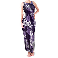 Hawaiian Hibiscus Tribal Floral Purple Family Matching Tank Maxi Dress and Hawaiian Shirt Polynesian Tapa Pattern LT01 Mom's Dress Purple - Polynesian Pride