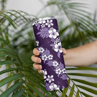 Hawaiian Hibiscus Tribal Floral Purple Skinny Tumbler Polynesian Tapa Pattern LT01 - Polynesian Pride