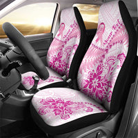 Personalised New Zealand Pink Fern Breast Cancer Car Seat Cover Polynesian Pattern LT01 - Polynesian Pride