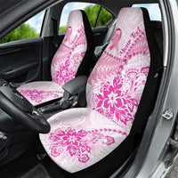 Personalised New Zealand Pink Fern Breast Cancer Car Seat Cover Polynesian Pattern LT01 - Polynesian Pride
