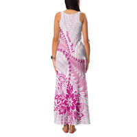 Personalised New Zealand Pink Fern Breast Cancer Family Matching Tank Maxi Dress and Hawaiian Shirt Polynesian Pattern LT01 - Polynesian Pride