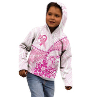 Personalised New Zealand Pink Fern Breast Cancer Kid Hoodie Polynesian Pattern LT01 - Polynesian Pride