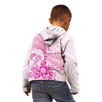 Personalised New Zealand Pink Fern Breast Cancer Kid Hoodie Polynesian Pattern LT01 - Polynesian Pride