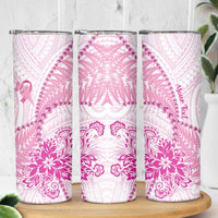 Personalised New Zealand Pink Fern Breast Cancer Skinny Tumbler Polynesian Pattern LT01 - Polynesian Pride