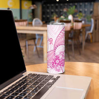 Personalised New Zealand Pink Fern Breast Cancer Skinny Tumbler Polynesian Pattern LT01 - Polynesian Pride