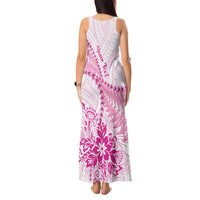 Personalised New Zealand Pink Fern Breast Cancer Tank Maxi Dress Polynesian Pattern LT01 - Polynesian Pride