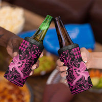 Hawaii Breast Cancer 4 in 1 Can Cooler Tumbler Girl Floral Kakau Pattern LT01 - Polynesian Pride