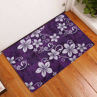Plumeria Floral Tapa Pattern Amethyst Purple Rubber Doormat