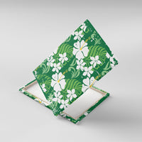 Green Hawaiian Hibiscus Monstera Canvas Wall Art Grunge Stylized