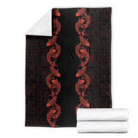 Hawaii Japan Koi Fish Red Blanket Tapa Pattern - Polynesian Pride