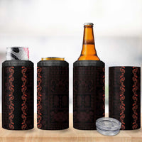 Hawaii Japan Koi Fish Red 4 in 1 Can Cooler Tumbler Tapa Pattern - Polynesian Pride