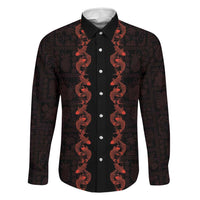Hawaii Japan Koi Fish Red Family Matching Puletasi and Hawaiian Shirt Tapa Pattern - Polynesian Pride