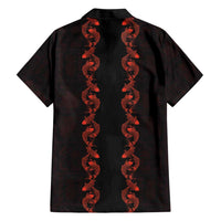 Hawaii Japan Koi Fish Red Family Matching Short Sleeve Bodycon Dress and Hawaiian Shirt Tapa Pattern LT01 - Polynesian Pride