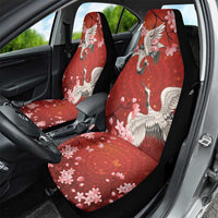 Hawaii Japan Cranes Sakura Flower Red Car Seat Cover Japan Heritage Spirit LT01 - Polynesian Pride