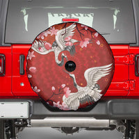 Hawaii Japan Cranes Sakura Flower Red Spare Tire Cover Japan Heritage Spirit LT01 - Polynesian Pride