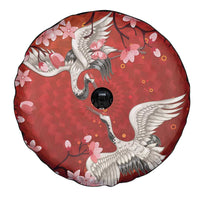 Hawaii Japan Cranes Sakura Flower Red Spare Tire Cover Japan Heritage Spirit LT01 - Polynesian Pride