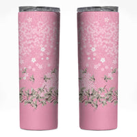 Cranes Sakura Floral Pink Pastel Skinny Tumbler Hawaii Japan Culture LT01 Pink - Polynesian Pride