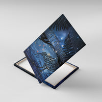Matariki Kiwi Canvas Wall Art Silver Fern
