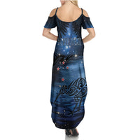 Personalised Matariki Kiwi Summer Maxi Dress Silver Fern