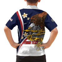 Personalized American Samoa Family Matching Off The Shoulder Long Sleeve Dress and Hawaiian Shirt Amerika Samoa Bald Eagle