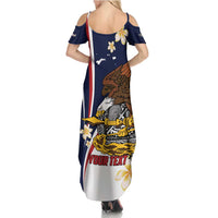 Personalized American Samoa Family Matching Summer Maxi Dress and Hawaiian Shirt Amerika Samoa Bald Eagle