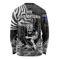 New Zealand Silver Fern Rugby Long Sleeve Shirt Maori Tiki Player With Ta Moko Tribal LT01