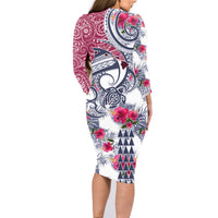 Hawaii Kakau Mix Paisley Pattern Family Matching Long Sleeve Bodycon Dress and Hawaiian Shirt Polynesian Tropical Unique Style LT01 - Polynesian Pride