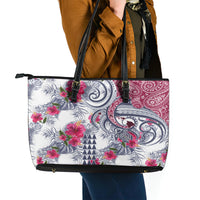 Hawaii Kakau Mix Paisley Pattern Leather Tote Bag Polynesian Tropical Unique Style LT01 - Polynesian Pride