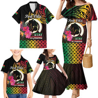 Personalised Vanuatu Port Vila Stay Strong Family Matching Mermaid Dress and Hawaiian Shirt Long God Yumi Stanap LT01 - Polynesian Pride