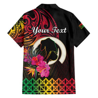 Personalised Vanuatu Port Vila Stay Strong Family Matching Off The Shoulder Long Sleeve Dress and Hawaiian Shirt Long God Yumi Stanap LT01 - Polynesian Pride