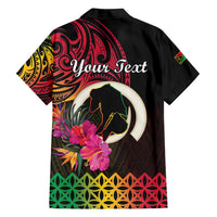 Personalised Vanuatu Port Vila Stay Strong Family Matching Off Shoulder Short Dress and Hawaiian Shirt Long God Yumi Stanap LT01 - Polynesian Pride