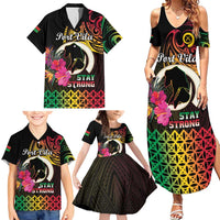 Personalised Vanuatu Port Vila Stay Strong Family Matching Summer Maxi Dress and Hawaiian Shirt Long God Yumi Stanap LT01 - Polynesian Pride