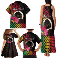 Personalised Vanuatu Port Vila Stay Strong Family Matching Tank Maxi Dress and Hawaiian Shirt Long God Yumi Stanap LT01 - Polynesian Pride