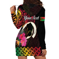 Personalised Vanuatu Port Vila Stay Strong Hoodie Dress Long God Yumi Stanap LT01 - Polynesian Pride
