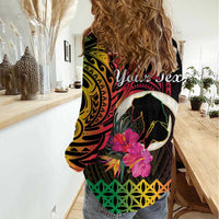 Personalised Vanuatu Port Vila Stay Strong Women Casual Shirt Long God Yumi Stanap LT01 - Polynesian Pride