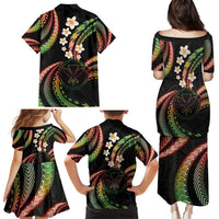 Hawaii Map Kanaka Maoli Family Matching Puletasi and Hawaiian Shirt Fantastic Frangipani Reggae LT01 - Polynesian Pride