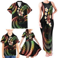 Hawaii Map Kanaka Maoli Family Matching Tank Maxi Dress and Hawaiian Shirt Fantastic Frangipani Reggae LT01 - Polynesian Pride