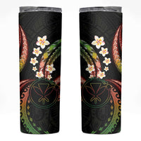 Hawaii Map Kanaka Maoli Skinny Tumbler Fantastic Frangipani Reggae LT01 Reggae - Polynesian Pride