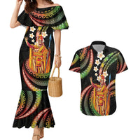 Hawaii King Kamehameha Couples Matching Mermaid Dress and Hawaiian Shirt Fantastic Plumeria Reggae LT01 Reggae - Polynesian Pride
