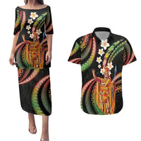 Hawaii King Kamehameha Couples Matching Puletasi and Hawaiian Shirt Fantastic Plumeria Reggae LT01 Reggae - Polynesian Pride