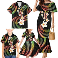 Hawaii Plumeria Reggae Family Matching Mermaid Dress and Hawaiian Shirt Polynesian Pattern LT01 - Polynesian Pride
